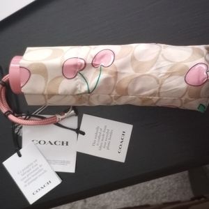 NWT Coach mini cherry design umbrella
